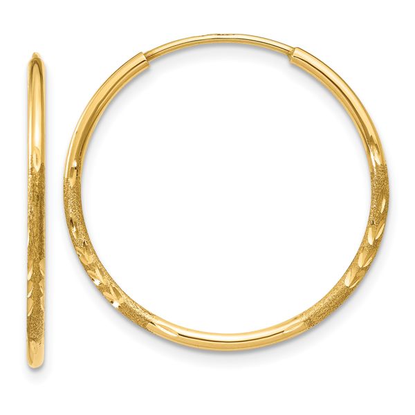 Leslie's 14k 1.25mm Diamond-cut Endless Hoop Earring