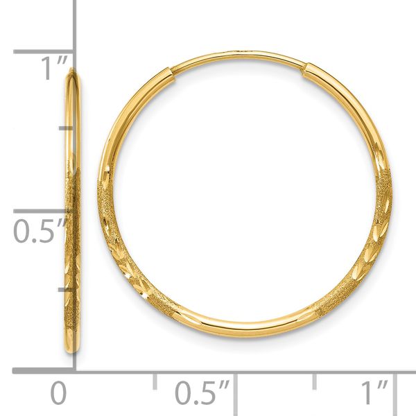 Leslie's 14k 1.25mm Diamond-cut Endless Hoop Earring - Image 4