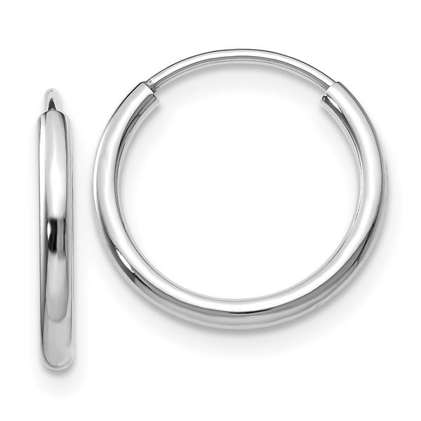 Leslie's 14k White Gold 1.5mm Polished Endless Hoop Earrings