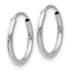 Leslie's 14k White Gold 1.5mm Polished Endless Hoop Earrings - Image 2