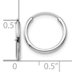 Leslie's 14k White Gold 1.5mm Polished Endless Hoop Earrings - Image 4
