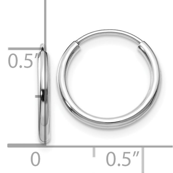 Leslie's 14k White Gold 1.5mm Polished Endless Hoop Earrings - Image 4