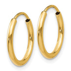 Leslie's 14k 1.5mm Polished Round Endless Hoop Earrings - Image 2