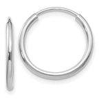 Leslie's 14k White Gold 1.5mm Polished Endless Hoop Earrings