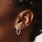 Leslie's 14k White Gold 1.5mm Polished Endless Hoop Earrings - Image 3