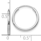Leslie's 14k White Gold 1.5mm Polished Endless Hoop Earrings - Image 4