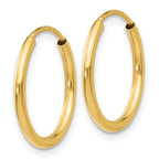 Leslie's 14k 1.5mm Polished Round Endless Hoop Earrings - Image 2