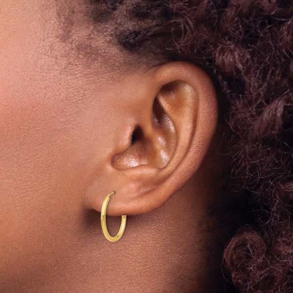 Leslie's 14k 1.5mm Polished Round Endless Hoop Earrings - Image 3