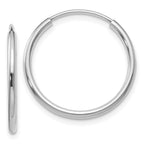 Leslie's 14k White Gold 1.5mm Polished Endless Hoop Earrings