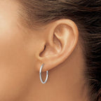 Leslie's 14k White Gold 1.5mm Polished Endless Hoop Earrings - Image 3