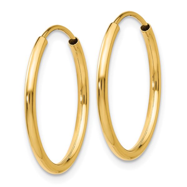 Leslie's 14k 1.5mm Polished Round Endless Hoop Earrings - Image 2