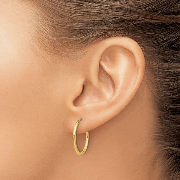 Leslie's 14k 1.5mm Polished Round Endless Hoop Earrings - Image 3