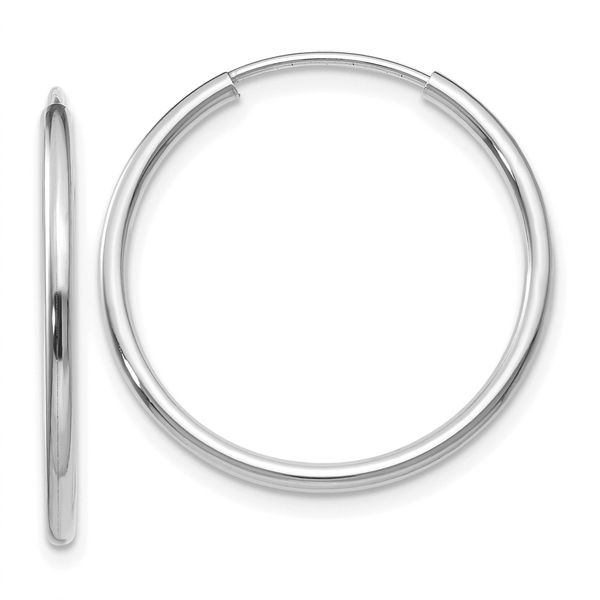 Leslie's 14k White Gold 1.5mm Polished Endless Hoop Earrings