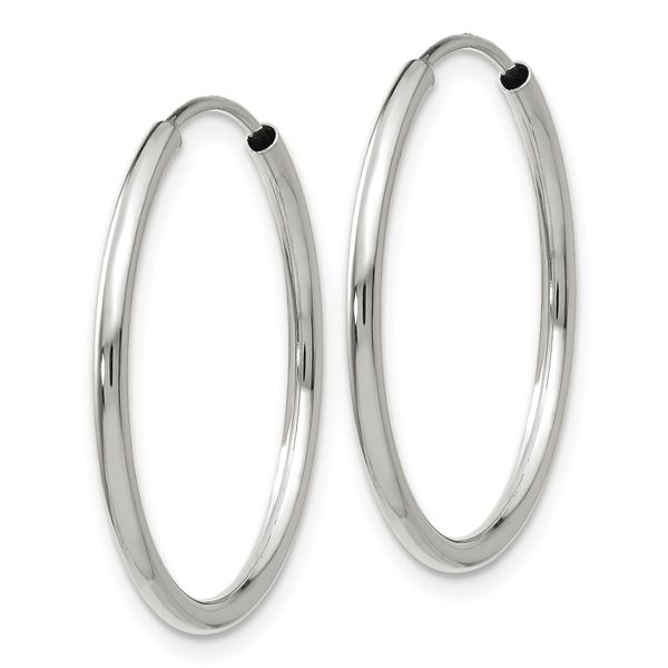Leslie's 14k White Gold 1.5mm Polished Endless Hoop Earrings - Image 2
