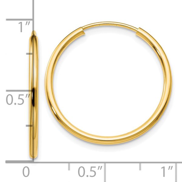 Leslie's 14k 1.5mm Polished Round Endless Hoop Earrings - Image 4