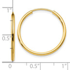 Leslie's 14k 1.5mm Polished Round Endless Hoop Earrings - Image 4