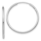 Leslie's 14k White Gold 1.5mm Polished Endless Hoop Earrings