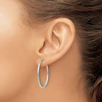 Leslie's 14k White Gold 1.5mm Polished Endless Hoop Earrings - Image 3