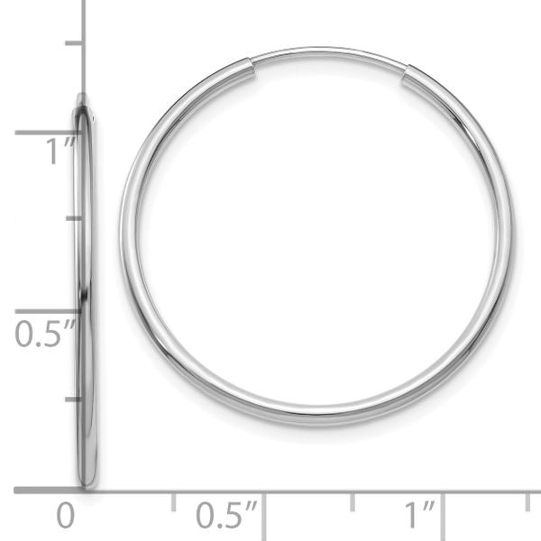 Leslie's 14k White Gold 1.5mm Polished Endless Hoop Earrings - Image 4