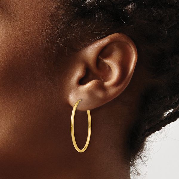 Leslie's 14k 1.5mm Polished Round Endless Hoop Earrings - Image 3