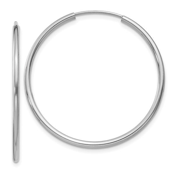 Leslie's 14k White Gold 1.5mm Polished Endless Hoop Earrings