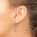 Leslie's 14k White Gold 1.5mm Polished Endless Hoop Earrings - Image 3