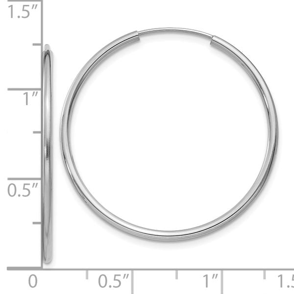 Leslie's 14k White Gold 1.5mm Polished Endless Hoop Earrings - Image 4