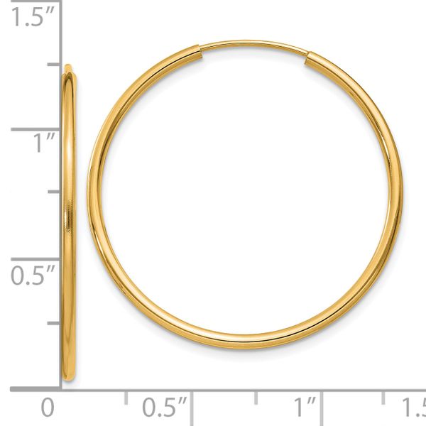 Leslie's 14k 1.5mm Polished Round Endless Hoop Earrings - Image 4