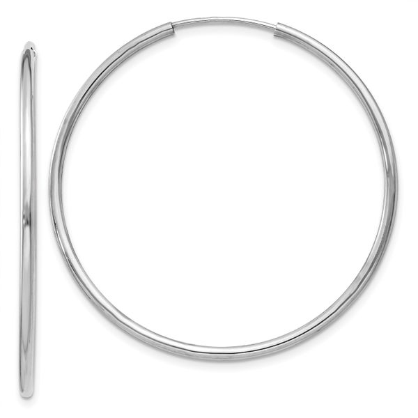 Leslie's 14k White Gold 1.5mm Polished Endless Hoop Earrings