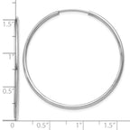 Leslie's 14k White Gold 1.5mm Polished Endless Hoop Earrings - Image 4