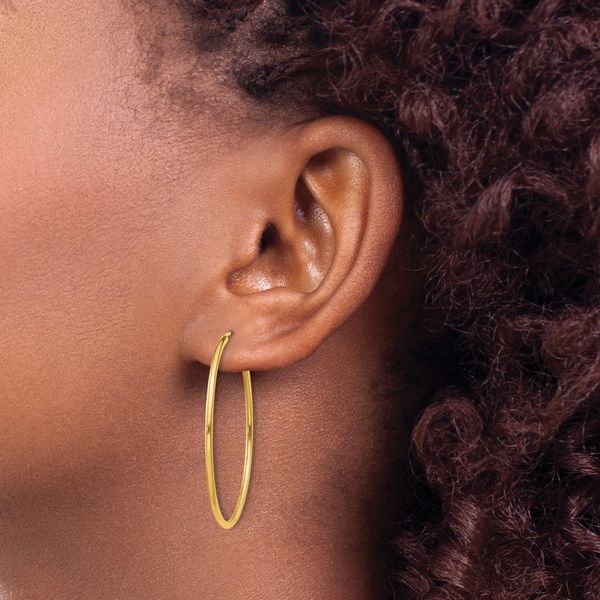 Leslie's 14k 1.5mm Polished Round Endless Hoop Earrings - Image 3