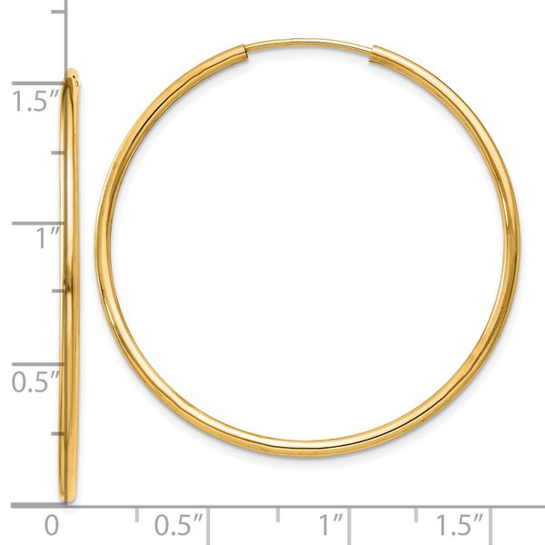 Leslie's 14k 1.5mm Polished Round Endless Hoop Earrings - Image 4