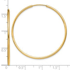 Leslie's 14k 1.5mm Polished Round Endless Hoop Earrings - Image 4