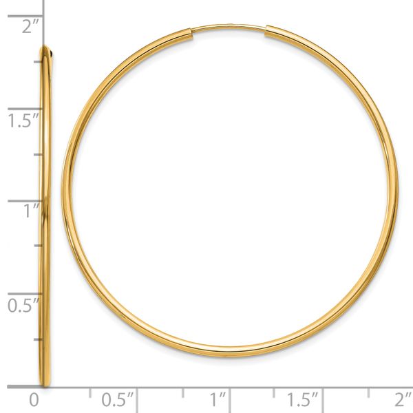 Leslie's 14k 1.5mm Polished Round Endless Hoop Earrings - Image 4