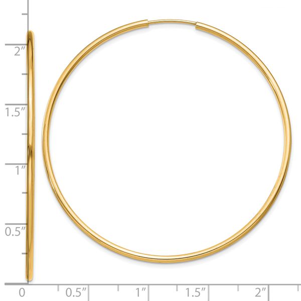 Leslie's 14k 1.5mm Polished Round Endless Hoop Earrings - Image 4