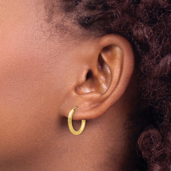 Leslie's 14k Polished Round Endless 2mm Hoop Earrings - Image 3