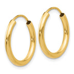Leslie's 14k Polished Round Endless 2mm Hoop Earrings - Image 2