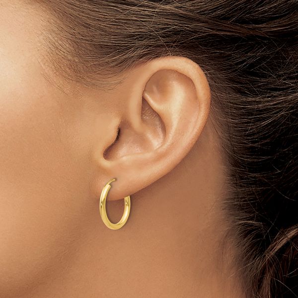 Leslie's 14k Polished Round Endless 2mm Hoop Earrings - Image 3