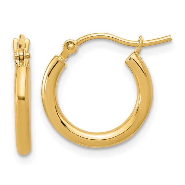 Leslie's 14k Polished 2x15mm Polished Hoop Earrings