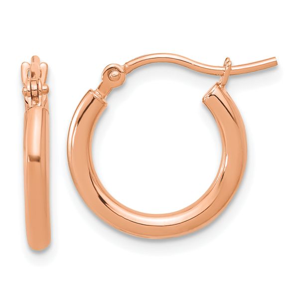 Leslie's 14k Rose Gold Polished 2x15mm Polished Hoop Earrings