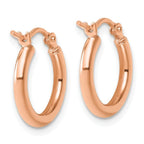 Leslie's 14k Rose Gold Polished 2x15mm Polished Hoop Earrings - Image 4