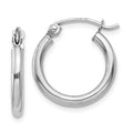 Leslie's 14k White Gold Polished 2x15mm Polished Hoop Earrings