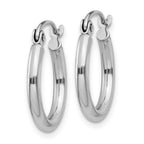 Leslie's 14k White Gold Polished 2x15mm Polished Hoop Earrings - Image 2