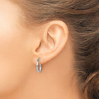 Leslie's 14k White Gold Polished 2x15mm Polished Hoop Earrings - Image 3