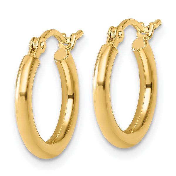Leslie's 14k Polished 2x15mm Polished Hoop Earrings - Image 2