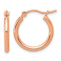 Leslie's 14k Rose Gold Polished 2x17.5mm Polished Hoop Earrings