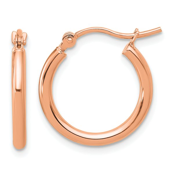 Leslie's 14k Rose Gold Polished 2x17.5mm Polished Hoop Earrings