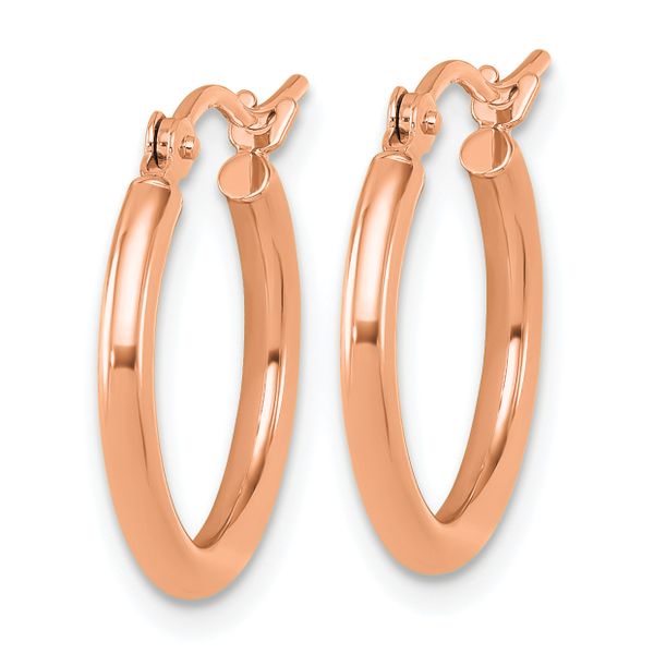 Leslie's 14k Rose Gold Polished 2x17.5mm Polished Hoop Earrings - Image 2