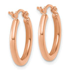Leslie's 14k Rose Gold Polished 2x17.5mm Polished Hoop Earrings - Image 4
