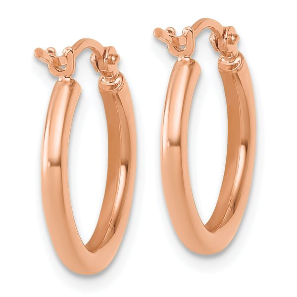 Leslie's 14k Rose Gold Polished 2x17.5mm Polished Hoop Earrings - Image 4